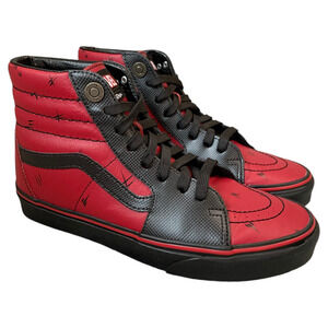 VANS x Marvel Deadpool Limited Edition Sk8-Hi Red Black High Top Sneaker Women 9